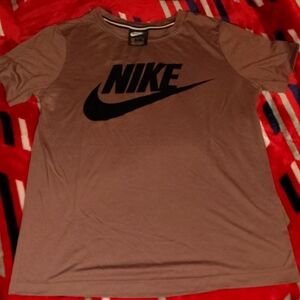 Nike Taupe Tee with Black Swoosh